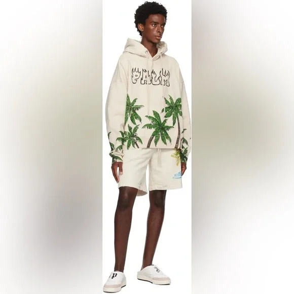 Palm Angels Palm Skull Vint Hoody White Green lar ssense street gallery utility - Picture 1 of 11